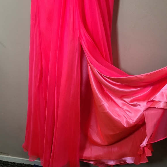 Strapless Jeweled Pink Prom Dress - Picture 9 of 17